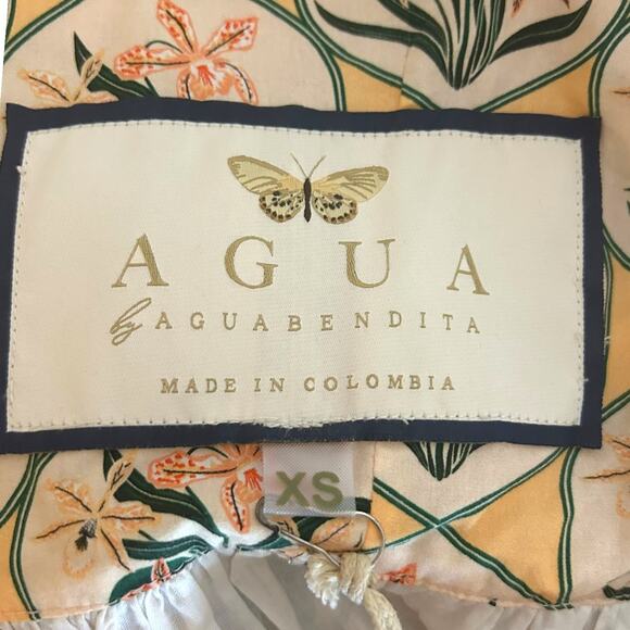 Agua by Agua Bendita Dress Chan Chan Miel Flor Mini Floral Cotton XSl - Picture 6 of 9